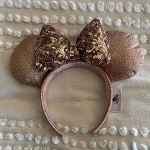 Disney Rose Gold Sequin Minnie Ear Headband
